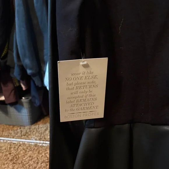 Boston Proper Black Lace-Up Leather Jacket - Picture 6 of 7